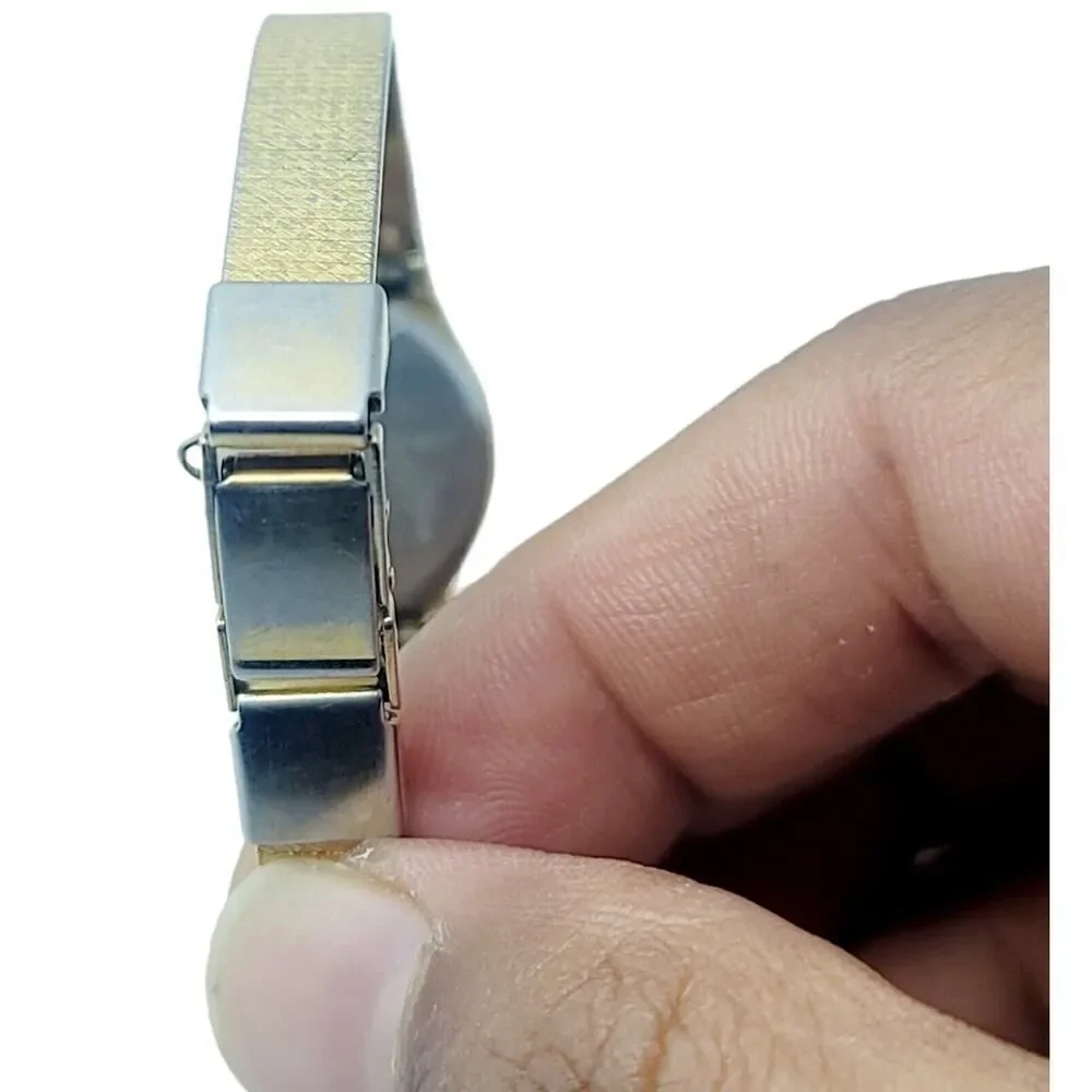 Vtg Seiko Womens‎ Square Watch Gold Tone Quarts Steel Back 2P21-5429 New Battery